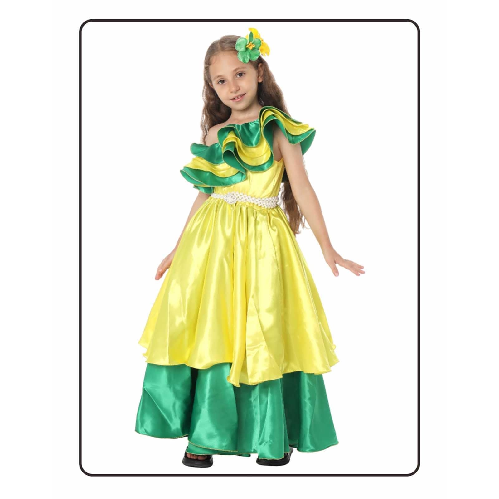 Generico Costume da spettacolo etnico brasiliano per bambine per feste di Halloween e