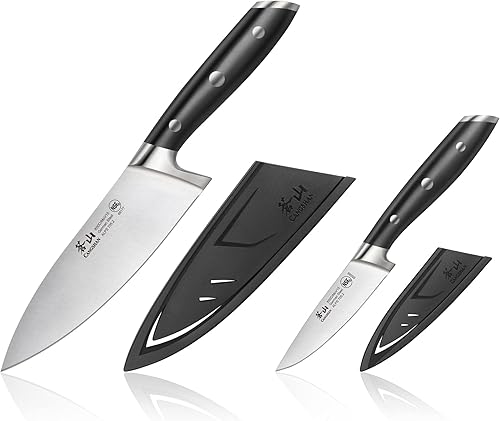 Cangshan ALPS Series 502797 - Juego de 2 piezas de acero forjado alemán con fundas color negro