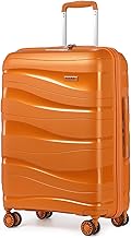 Kono Valise Moyenne 65cm Rigide Polypropylène Valise de Voyage à 4 roulettes et Serrure TSA, Orange