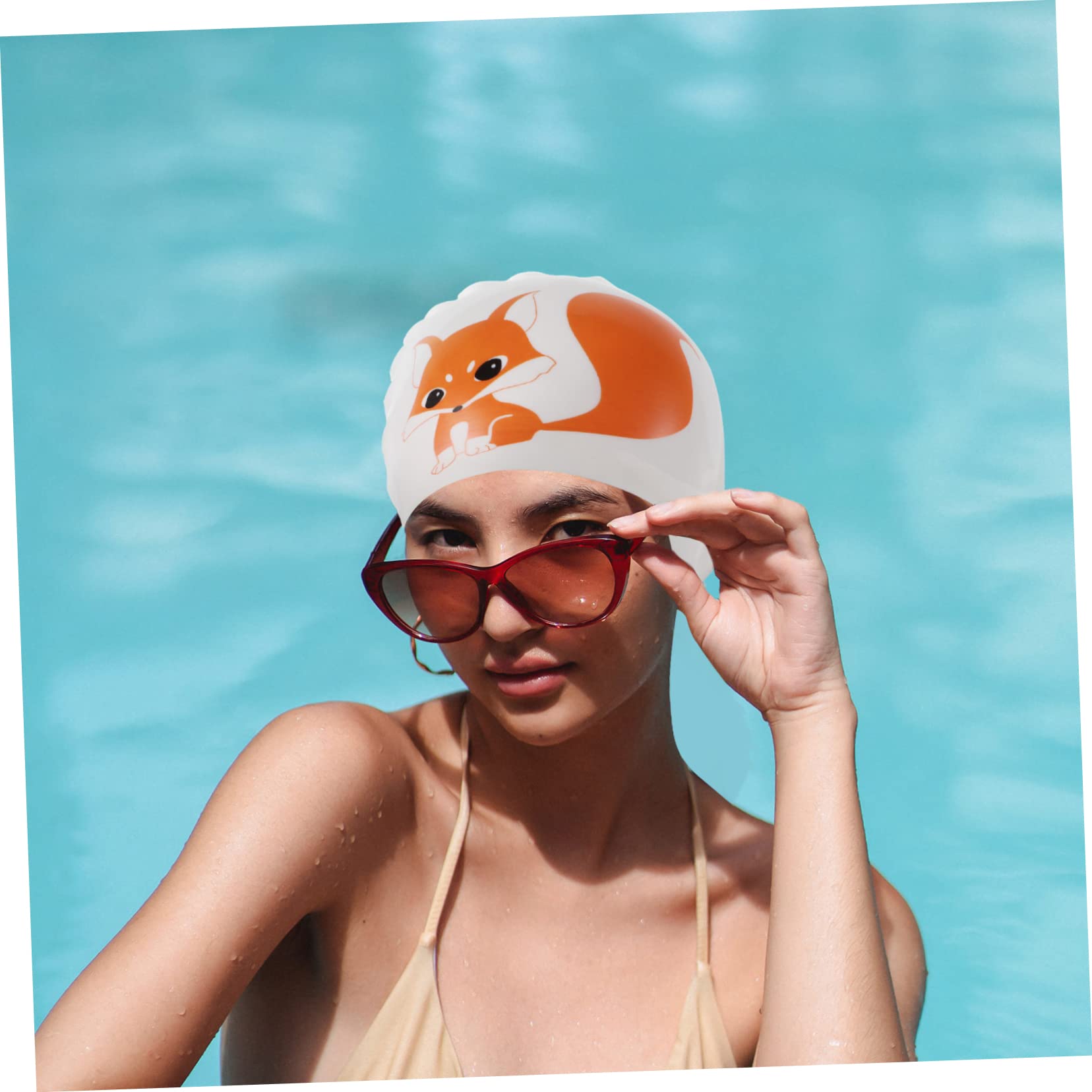 BESPORTBLE Bonnet De Bain en Silicone Chapeau De pour Enfants Bonnet De Enfant Chapeau De Natation Bonnet De Bain Extensible Bonnet De Bain Confortable Gel De Silice