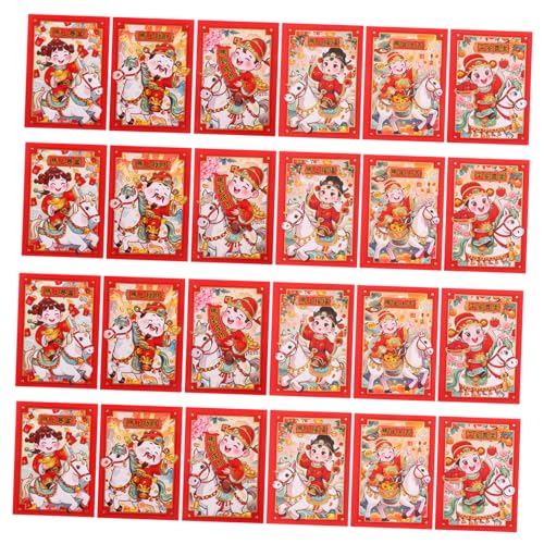 FUNOMOCYA 20個頑丈な紙製で長持ち 立体カー馬デザインの新年用紅包 誕生日