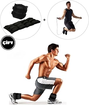 Spor Byfit Siyah El Veya Ayak Bile i A rl  + Atlama ipi Hediyeli