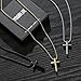 Yooblue Valentines Gifts for Him Boys - Cross Necklace for Men, Stainless Steel Silver Black 14K-Gold-Plated Mens Cross Chain Pendant, Crucifix Necklace for Mens Jewelry 20 Inch