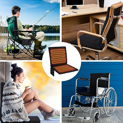 Thyle 2 Pcs Portable Heated Seat Cushion For Bleachers Foldable Heating Cushion 3 Mode Adjustable Heated Stadium Chair Heated Bleacher Seat For Bleachers thumb #5