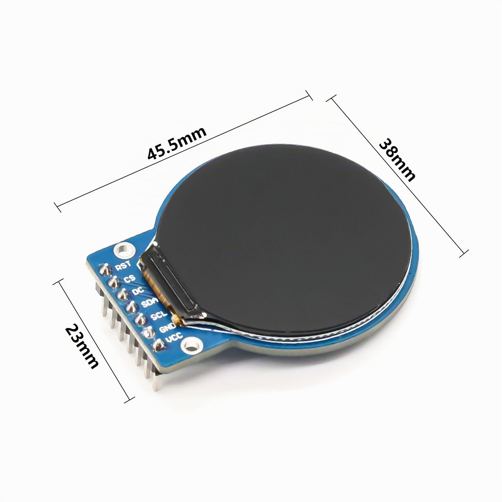 ARCELI 5Pcs GC9A01 1.28-Zoll Rundes TFT Display für Arduino, RGB IPS HD 240 x 240 Auflösung SPI-Schnittstelle LCD-Anzeigemodul für Anzeigegeräte, Echtzeitüberwachung und Instrumentenanzeige 5 PCS