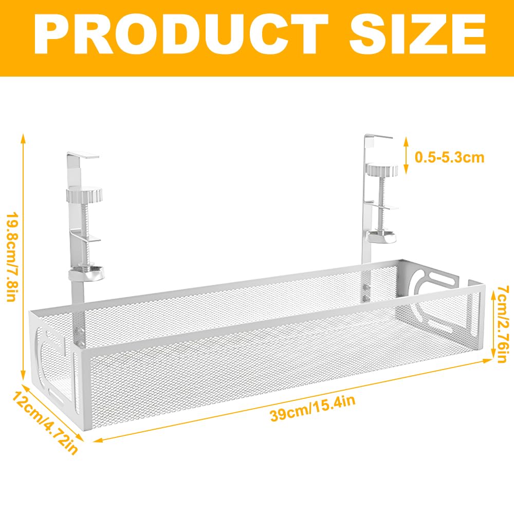 Rppiup Under Desk Cable Management Tray, No Drill Steel Cable Management Under Desk tray - Image 2
