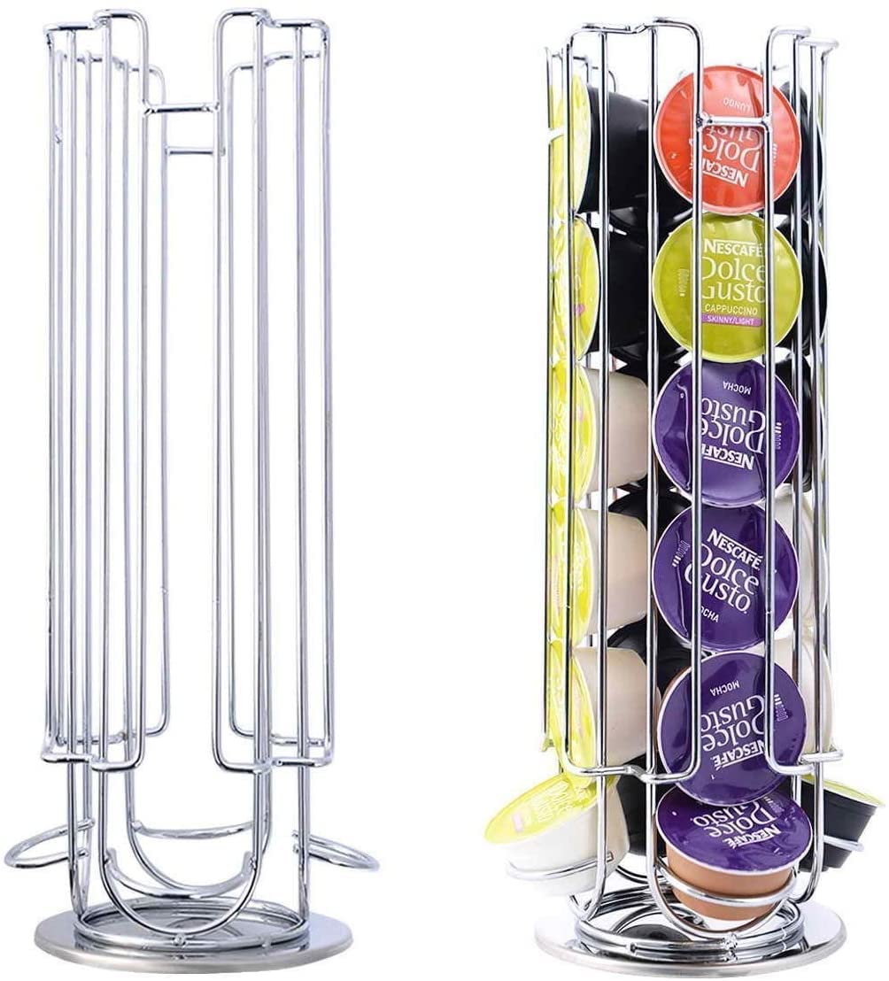 AAD Dolce Gusto Coffee Capsule Rotating Pod Holder Stand Holds 24 pods | 360 Degree Revolving Rotating Capsule Coffee Pod Holder Tower Stand