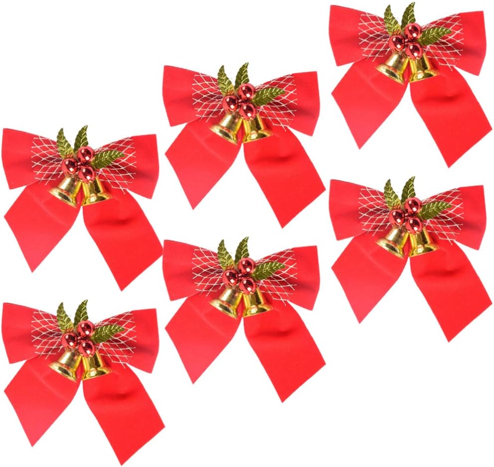 Toyvian 6pcs Christmas Tree Bows Christmas Bows Christmas