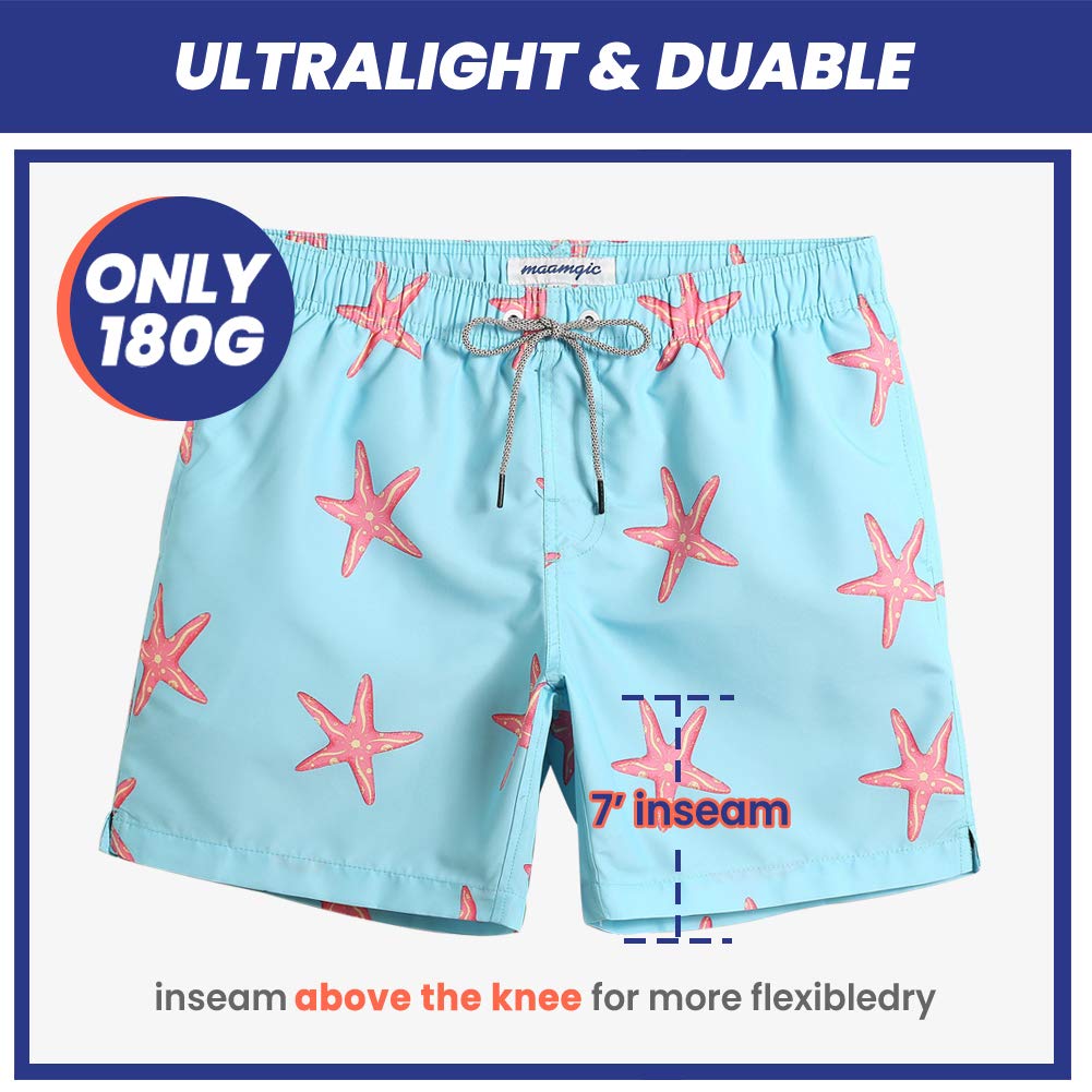 MaaMgic Pantaloncini da Bagno da Uomo Asciugatura Veloce Costume da Bagno per Surf sulla Spiaggia Multi-funzioni Allenamento casa con Fodera in Mesh con Fodera in Mesh