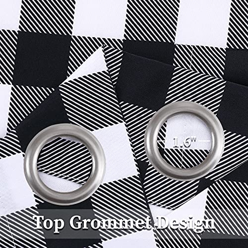 Caromio Black And White Buffalo Plaid Curtains,Farmhouse Decor Buffalo Check Textured Grommet Window Curtain Panels For Living Room Bedroom W37 X L84 Inches,2 Panels #TOP5