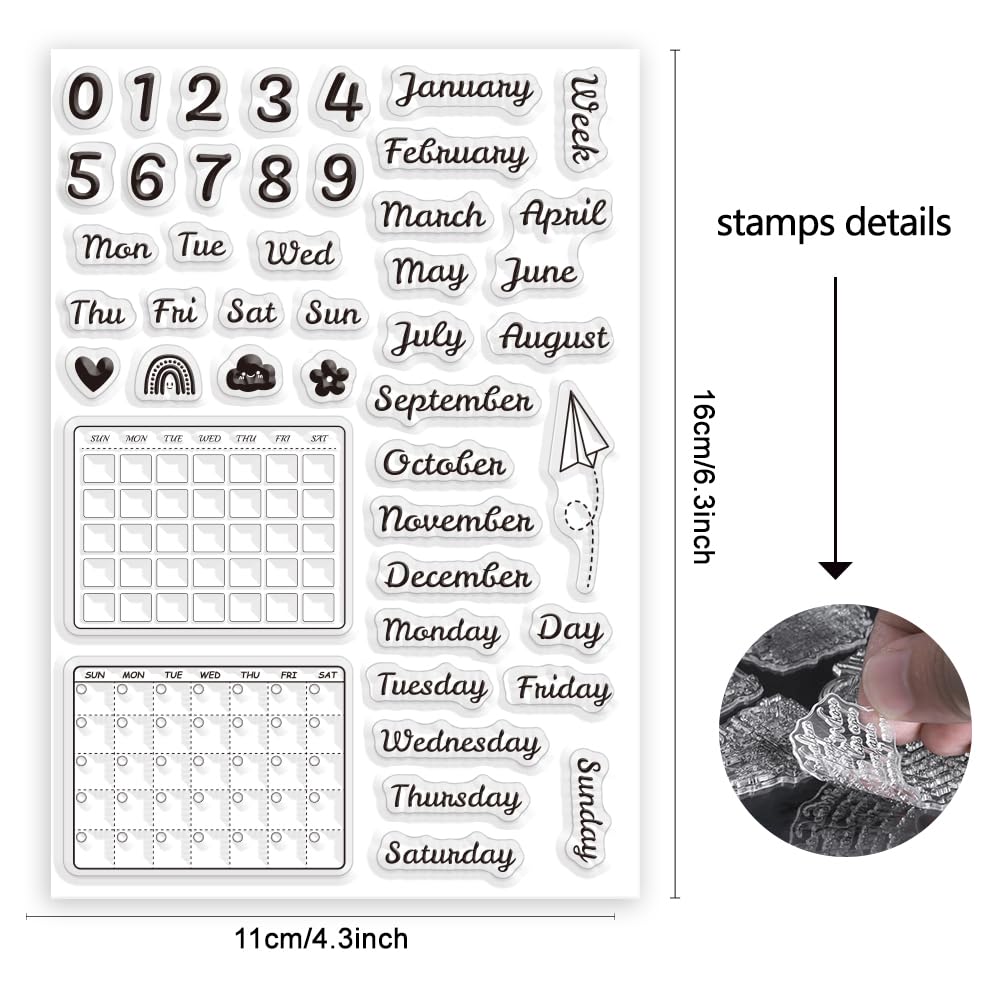 ORIGACH Timbri trasparenti per agenda giornaliera fai da te, scrapbooking, journaling