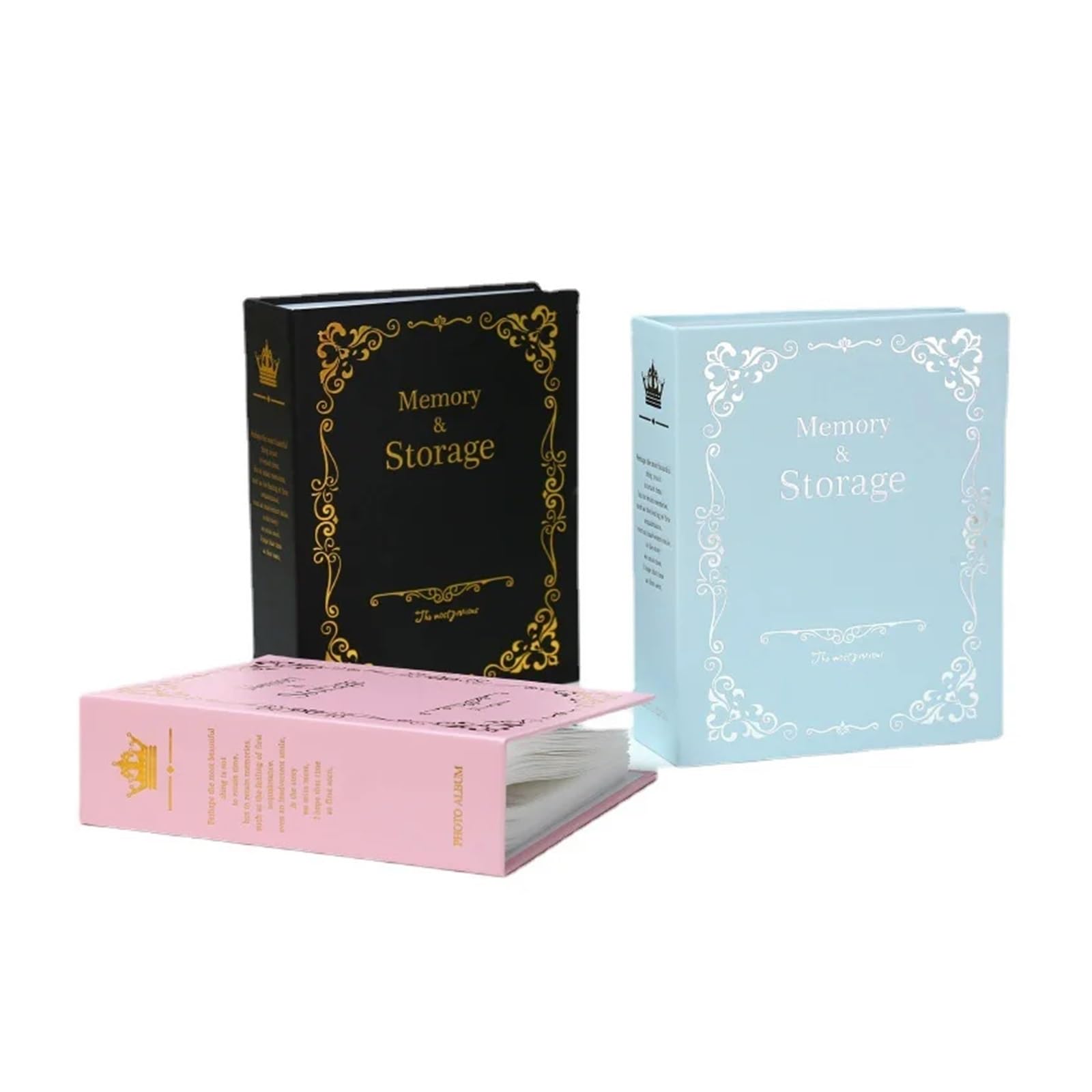 Scrapbook Fotoalbum 100 Bilder Taschen 10x15cm Vergoldet Foto Album 6 Zoll Inters Fotos Buch Fall Speicher(Black)