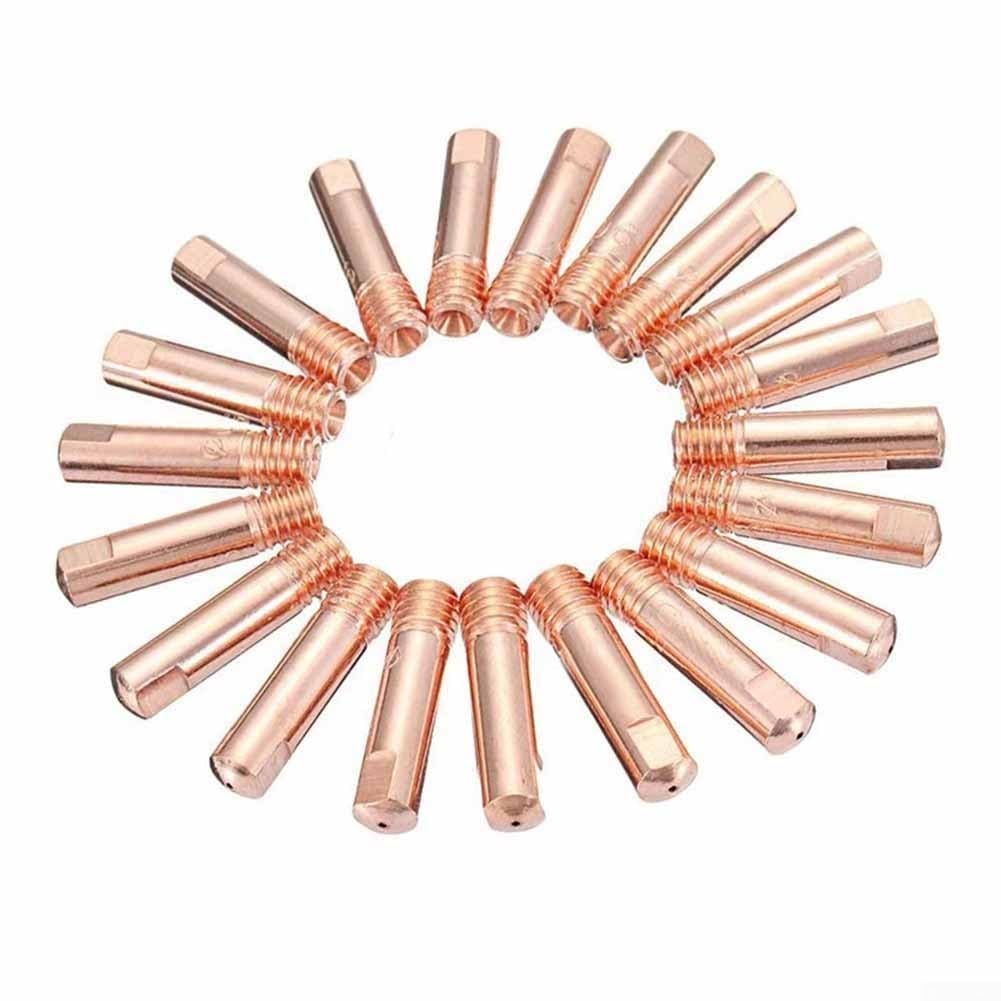 Set di 40 punte per saldatura in rame per saldatrici MIG MAG 15AK con ugelli da 0,8 mm, 0,9 mm, 1,0 mm, filettatura M6, lunghezza 25 mm, diametro 6 mm