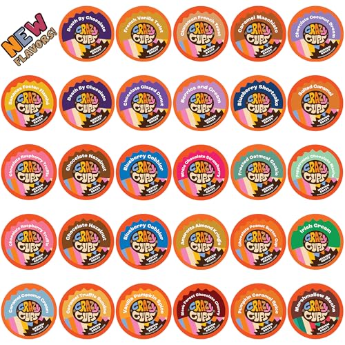Crazy Cups Flavored Coffee in Single Serve Coffee Pods - Flavor Coffee Variety Pack for Keurig K Cups Machine from Crazy Cups, 30 Count