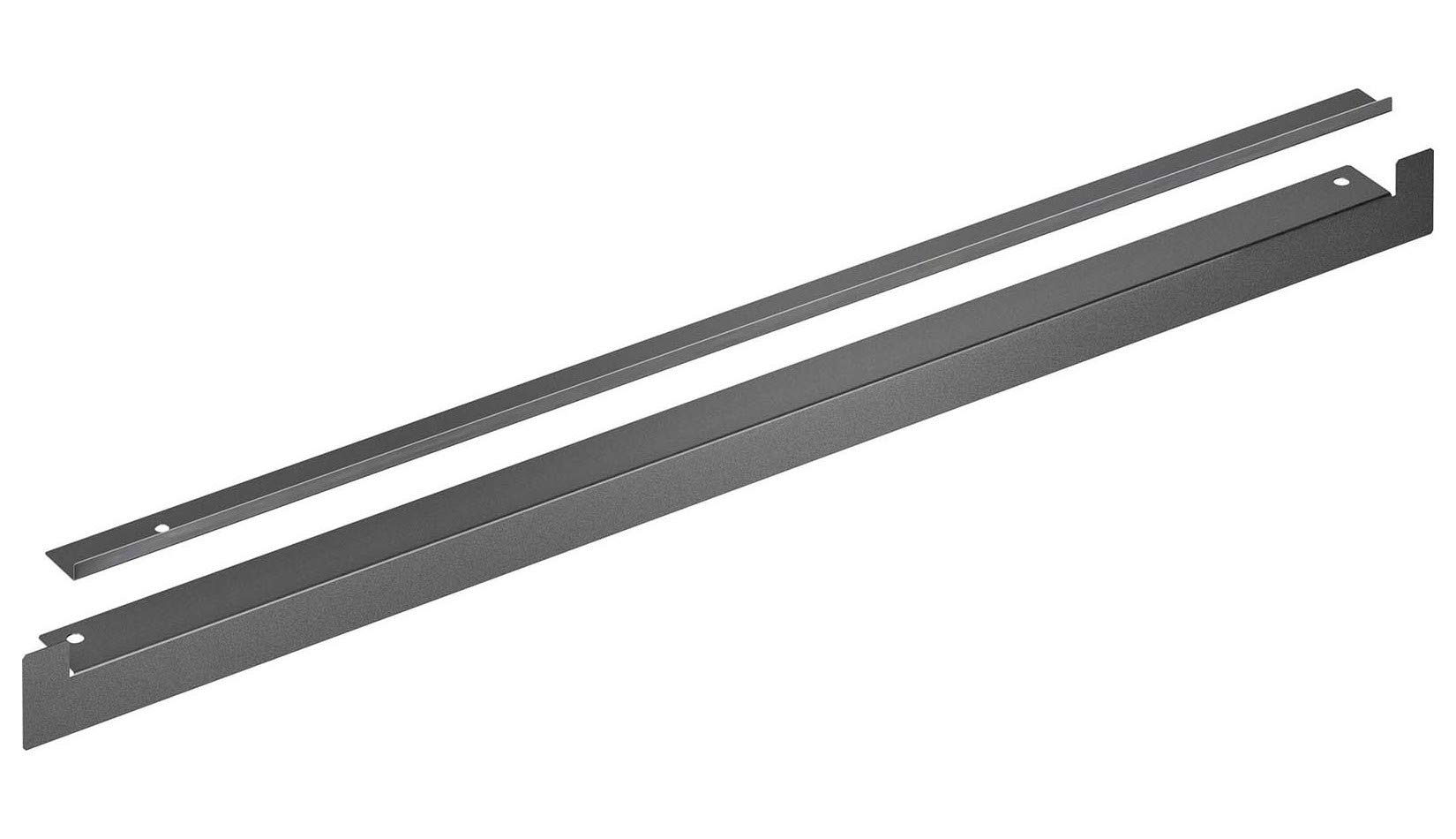 NEFF Z13CV06S0 Verbindungsleiste, 3,2 x 59,4 x 3,2 cm, Made in Germany, zwei schwarze Zierleisten für einen sauberen Abschluss zwischen Möbelzwischenboden und Gerätebodenplatte, Stahl