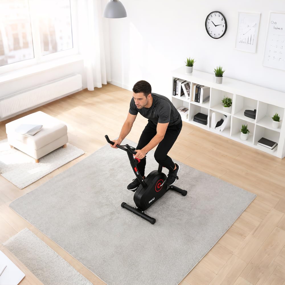 BAKAJI Cyclette Magnetica da Casa per Allenamenti Fitness Home Gym, Bici con 8 Livelli di Potenza, Allenamento Cardio, Attrezzo da Palestra con Manubrio e Display LCD per Controllo Calorie, Battiti