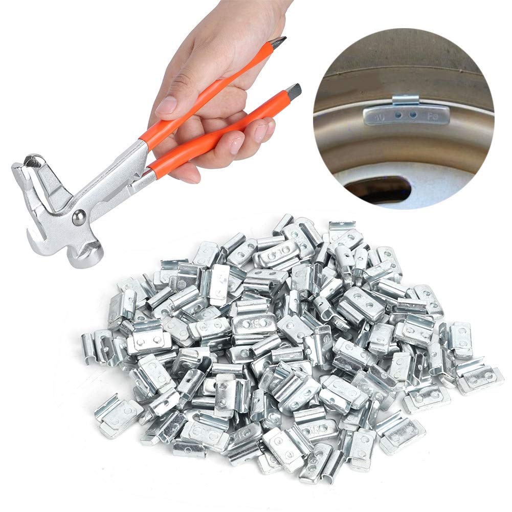 Generic 100 Sztuk P-Przypinane Ciężarki do Wyważania kół do Samochodów Osobowych i Lekkich Ciężarówek – 15 G Zestaw do Naprawy Opon ze Stopu Aluminium ze Szczypcami do Wyważania