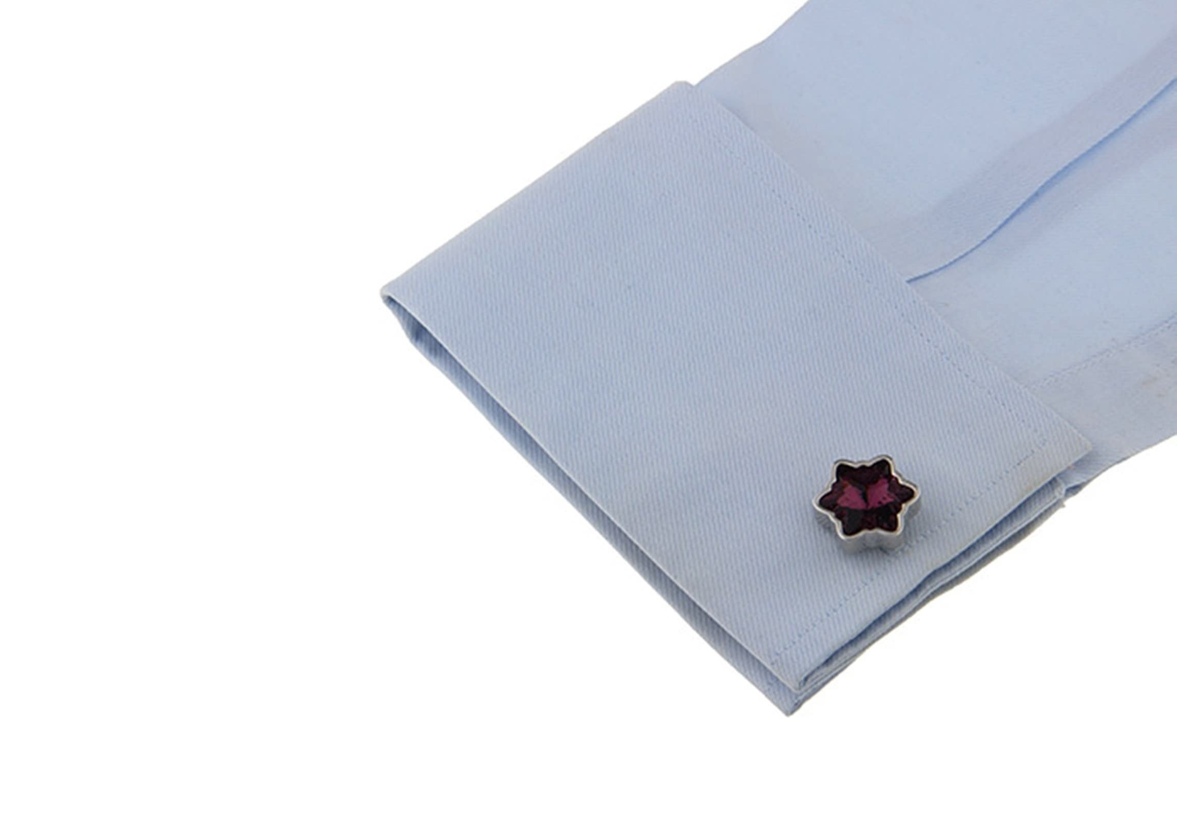 Wycian Camisa de Gemelos Hombre, Hermanos Gemelos Estrella con Cristal Cobre para Camisa Traje Boda Graduación Negocios