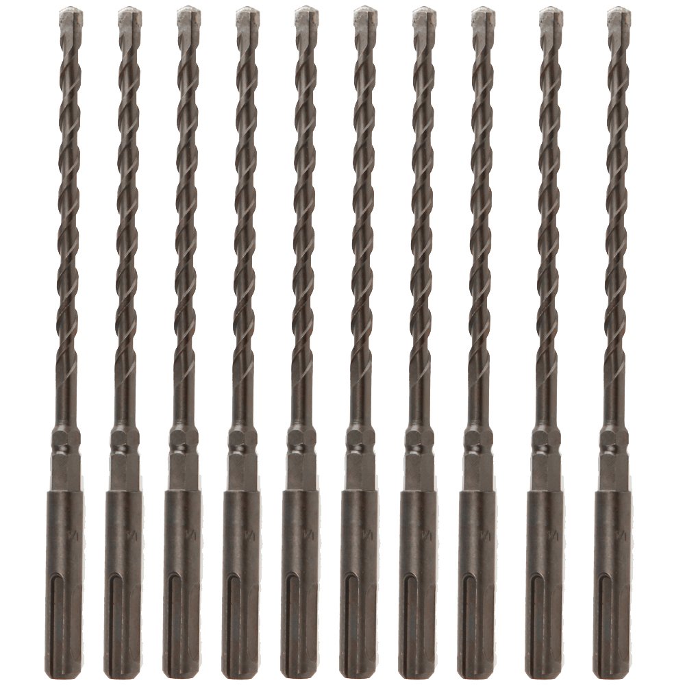 10PCS, 3/16"X7",SDS Rotary Hammer Concrete Masonry Hex Drill Bit Carbide Tip