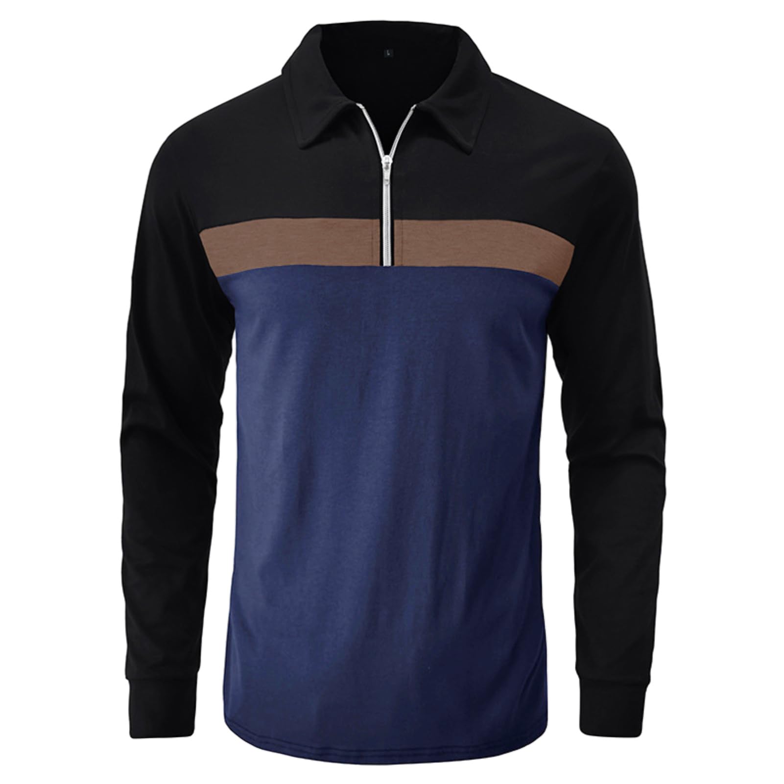 Ryehack Polos 1/4 Cremallera Hombres Casual Manga Larga Tops Camiseta Raglan Camiseta Golf Regular Fit S-2XL