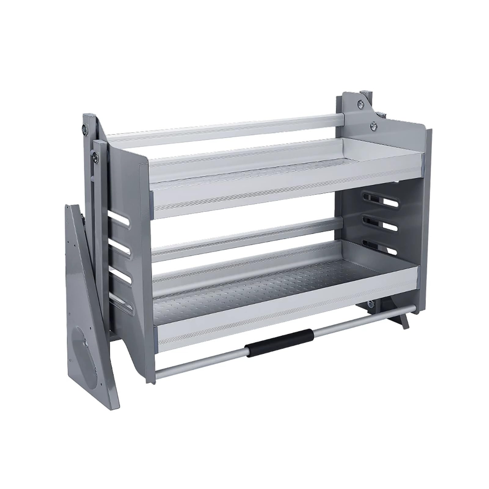 Générique Organisateur D'armoire Extractible, Organisateur D'étagère Mural En Alliage D'aluminium, Support À Épices À Vaisselle Robuste, Capacité De Charge Maximale De 15 Kg(850 cabinet)