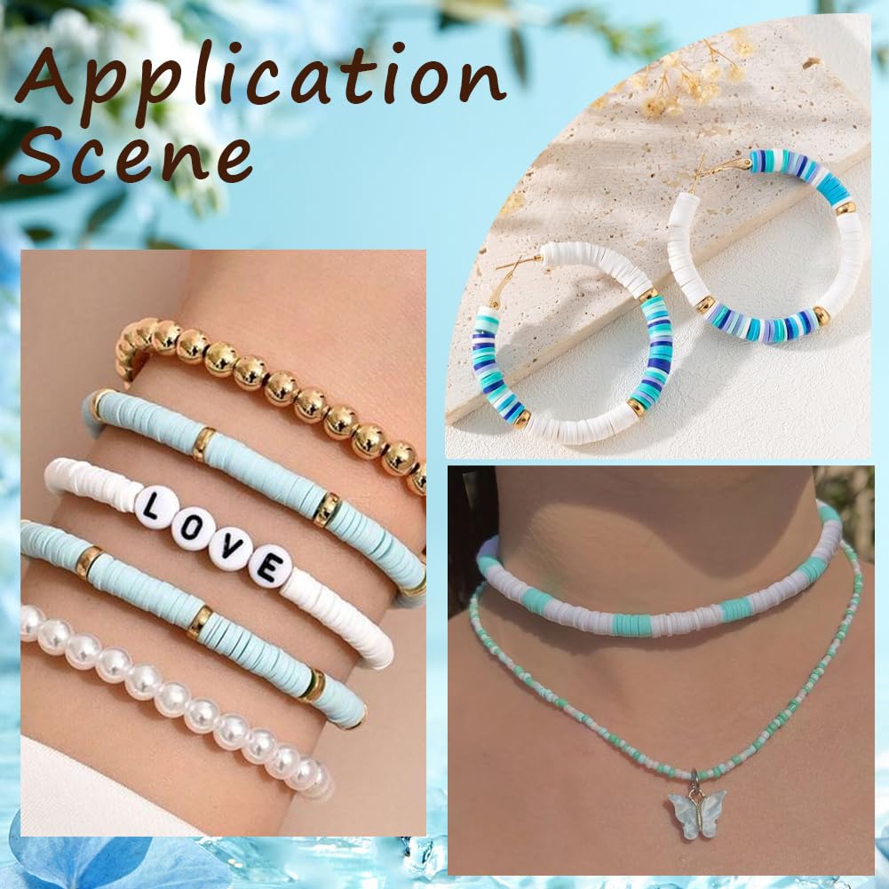 SUNNYCLUE Heishi - 1 Boîte De 1000 Perles Rondes En Argile Bleu Clair