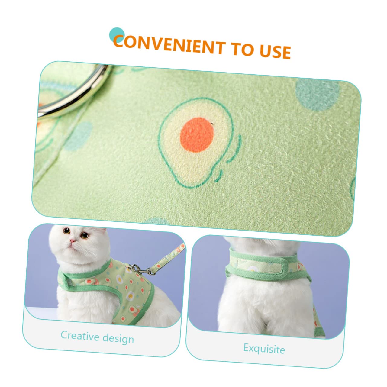 Garneck Pet Supplies Dog Harness with Leash Cat Harness and Leash for Outdoor with Avocado Prints