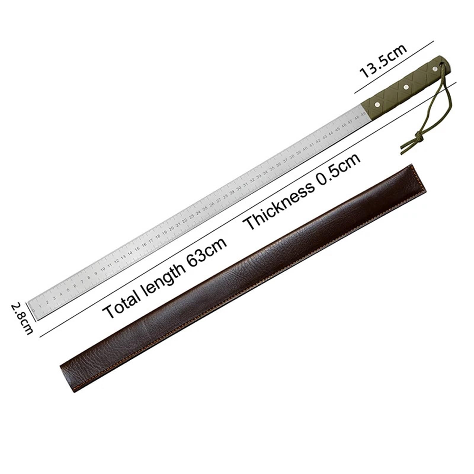 2-teiliges Lineal aus Edelstahl mit Zwei Skalen, verdickt, abgeschreckt, zufälligem Lanyard-Stil, ideal for Zeichnen und Messen für Engineering, Schule, Büro, Zuhause(Thickness:5.0mm)