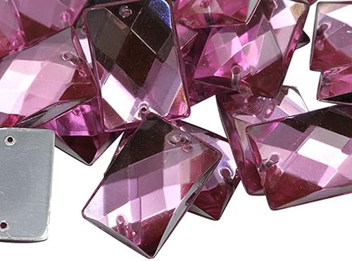 Miniatura 6 de Allstarco Topacio ahumado marrón CH25 de 0.551 x 0.394 in, cuentas rectangulares para coser, cuentas para manualidades, diamantes de imitación