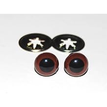 celloexpress 24mm Brown Crystal Eyes with Metal Backs - Safety Eyes for Soft Toy Teddy Bear Animal Making Pack of 1 Pair