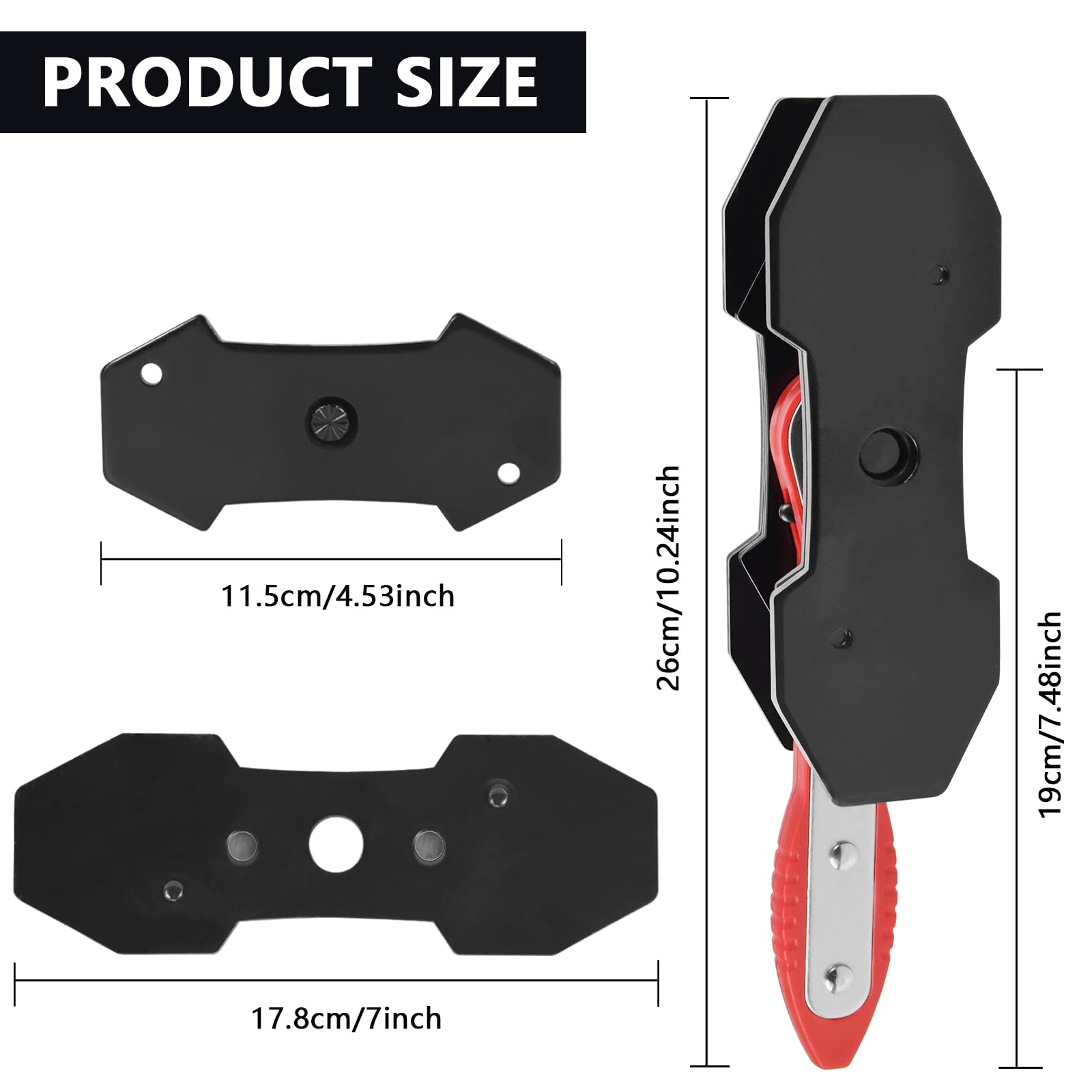 Pressa Pinza Freno A Cricchetto,Girevole A 360 Gradi Pinza Freno Pressa Auto Cricchetto Tipo Freno,Pinza A Cricchetto Universale (Rosso)