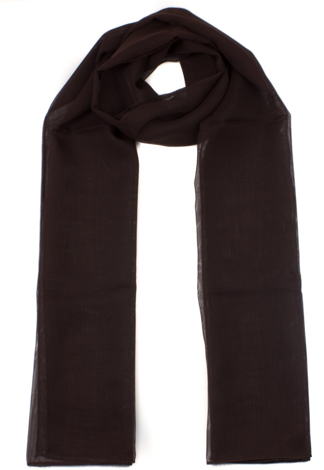 Mytoptrendz Women's Brown Dark Chiffon Scarves Plain Neck Scarf Soft Headwrap Girls Headscarf Sheer Wrap Scarves & Wraps (Brown Dark)