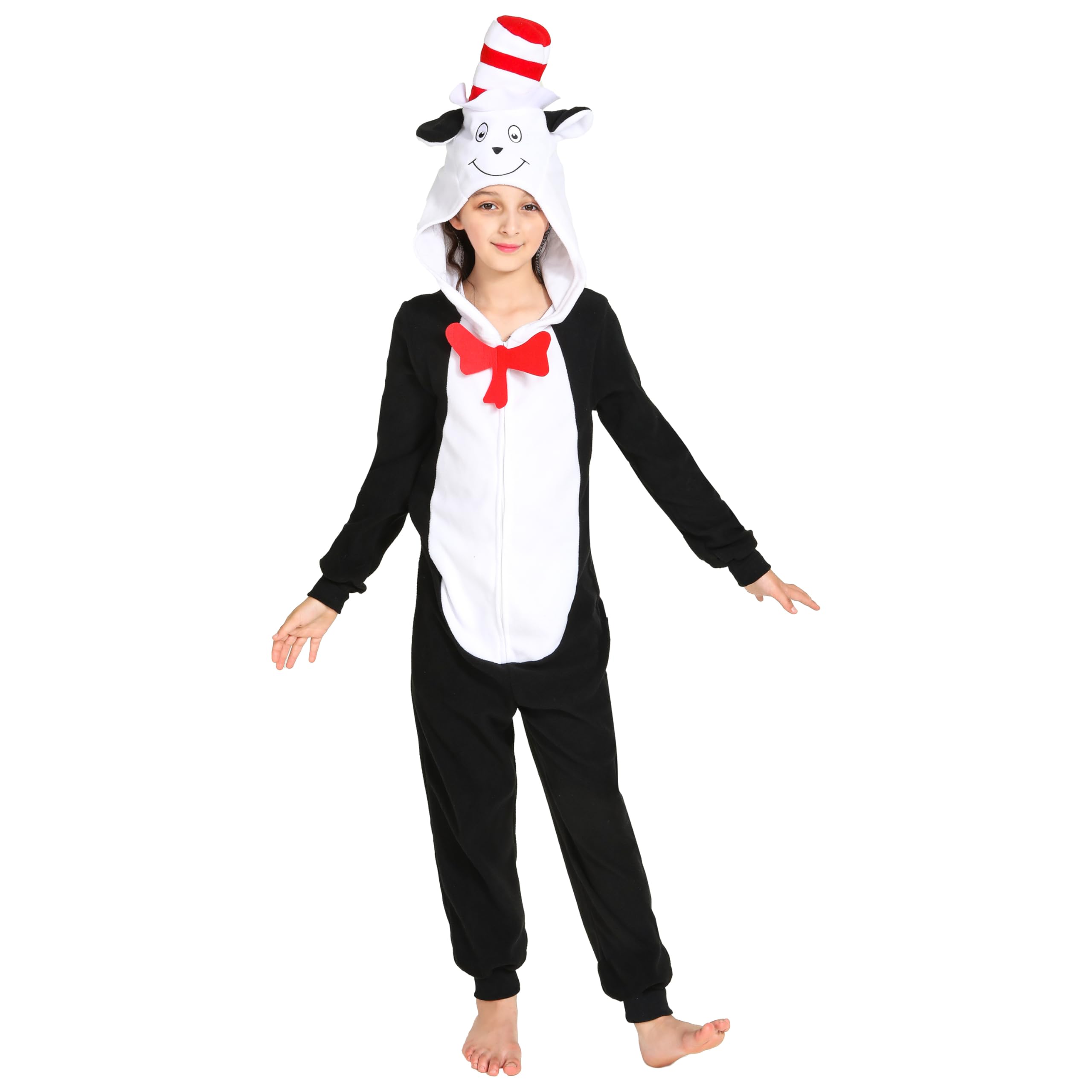 Leadtex Unisex Kids Animal Onesie Cat Costume, Girls Boys Halloween Costumes Cat Animal Onesie for kids