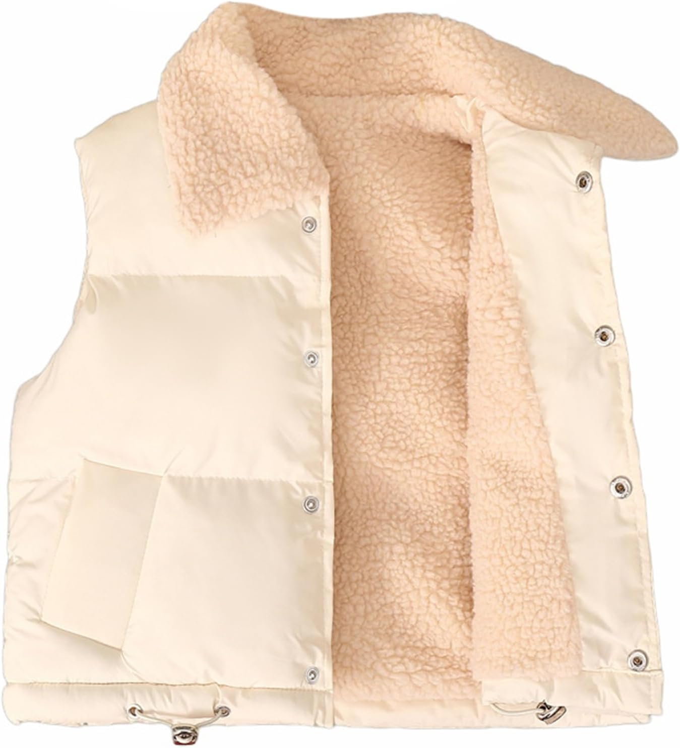 Boys Girls' Warm Fleece Vest,Kids Puffer Sleeveless Button Pocket Jacket
