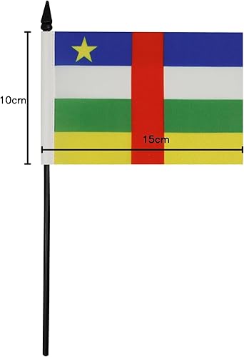Miniatura 355 de Bandera de mesa Sierra Leona de 5 x 8 pulgadas, bandera de escritorio de Sierra Leona, 8.3 x 5.5 in, barra y base de plástico negro AZ FLAG