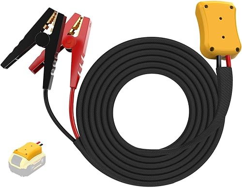 Los cables de puente funcionan con baterías DeWalt de 20 V, calibre 8 y 6.5 pies, cables de refuerzo automotrices resistentes para arrancar baterías