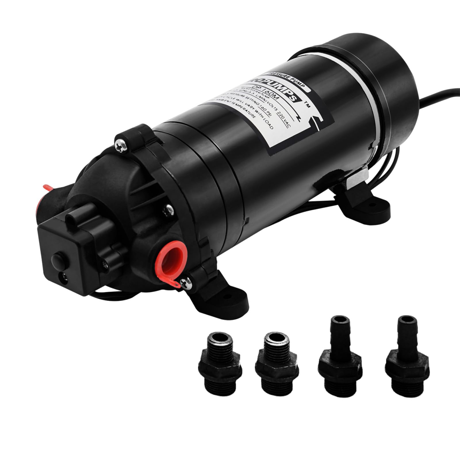 DP Pompe à eau à membrane haute pression 160 m Pompe d'arrosage auto-amorçante Débit 5,1-5,5 l/min Pompe pour nettoyage de bateau Lavage et arrosage du jardin