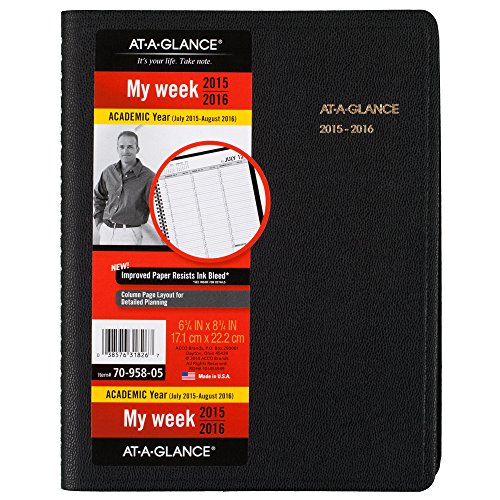 AT-A-GLANCE Weekly Planner/Appointment Book, Academic Year, 14 Months, July 2015-August 2016, 6.75 x 8.75 Inch Page Size (70-958-05)