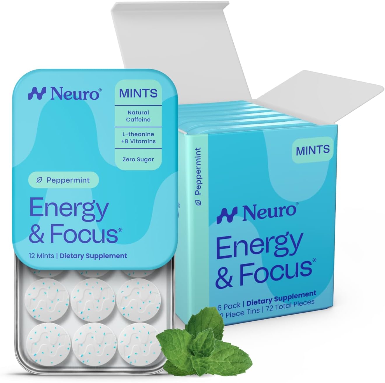NeuroGum Energy Caffeine Mints - Sugar Free with L-theanine