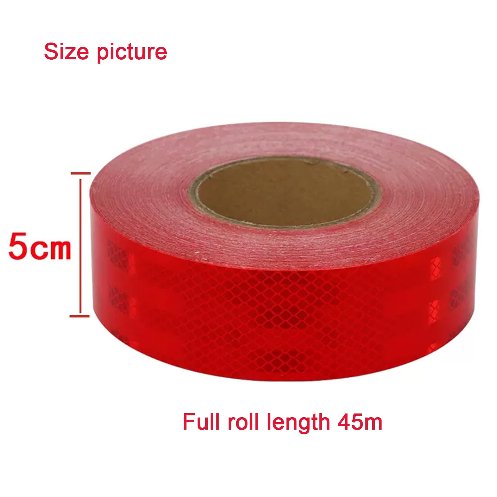Taśma odblaskowa ostrzegawcza, Diamentowa odblaskowa taśma ostrzegawcza 45 m x 5 cm wielokolorowa do roweru i motocykla(Red)