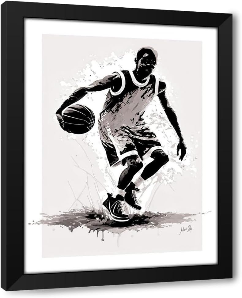 ArtDirect Basketball Player Custom Framed Art Print Giclee Print or Canvas Options with Various Sizes and Customization by Rae, Marla