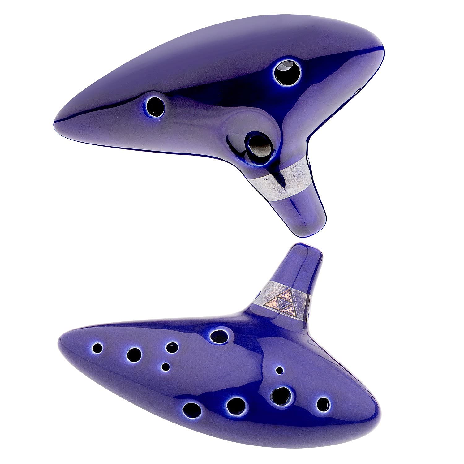 Czemo Zelda Ocarina 12 Trous Céramique Alto C Instrument de Musique, Support Fond Blanc, Corde, Pochette, Livre d’instruction