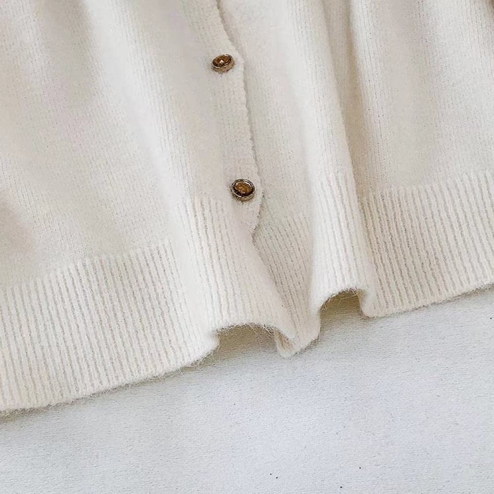 Cardigan Femme,Casual Couleur Unie Kaki Chunky Cardigan À Manches Longues Pull en Tricot Manteau Col Rond Bouton Garder Au Chaud Tricots Vêtements D'Extérieur pour Femmes, Taille Unique
