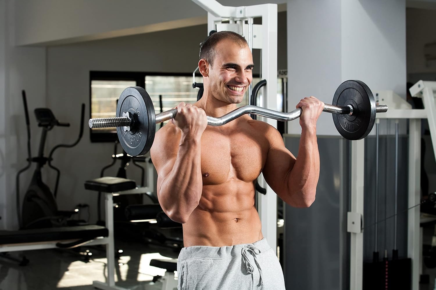 G5 HT SPORT【Kit Bilanciere Curl e Dischi in Ghisa (Foro 25 mm)】(10/15/20/30/40 kg), Set Pesi Completo con Chiusura a Vite, Per Bicipiti/Tricipiti, Allenamento in Palestra e Home Gym