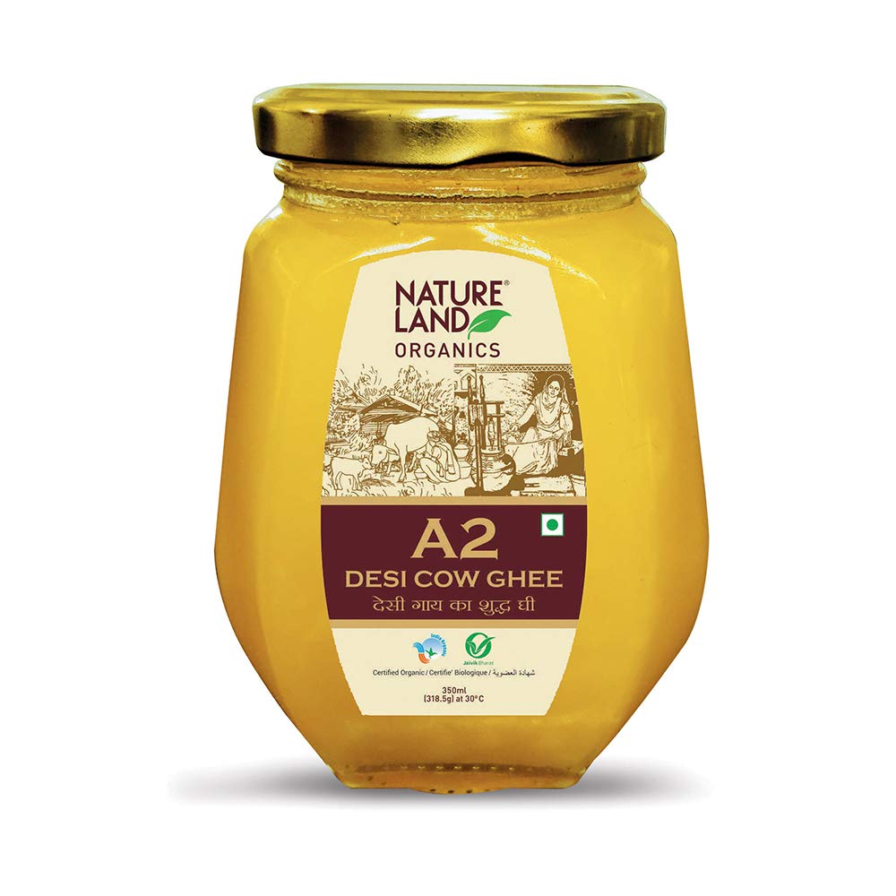 Natureland Organics A2 Cow Ghee 350Ml 100 Organic Desi Cow Ghee Amazon.in Grocery