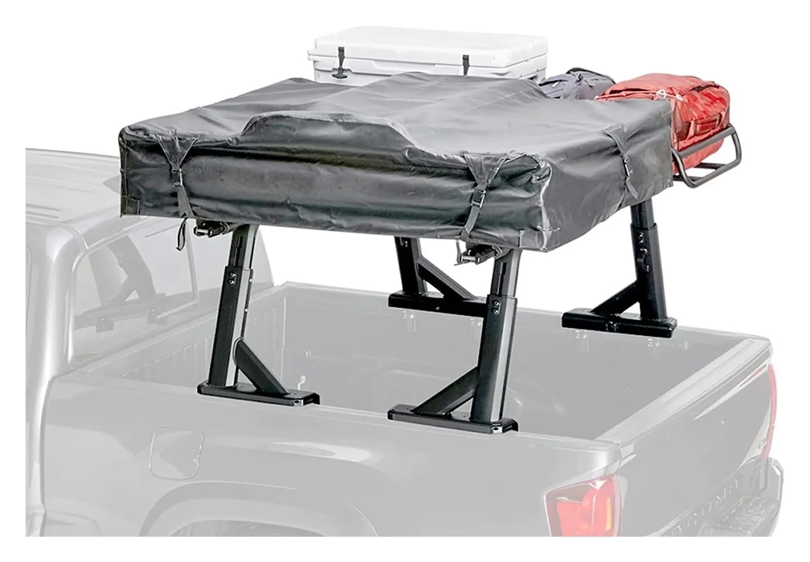 HRTLSS Coche Portaequipajes Estante de Aluminio para Plataforma camión, Barras transversales Extensibles para Carga camioneta, para Silverado para Tundra para Tacoma(Standard Box)