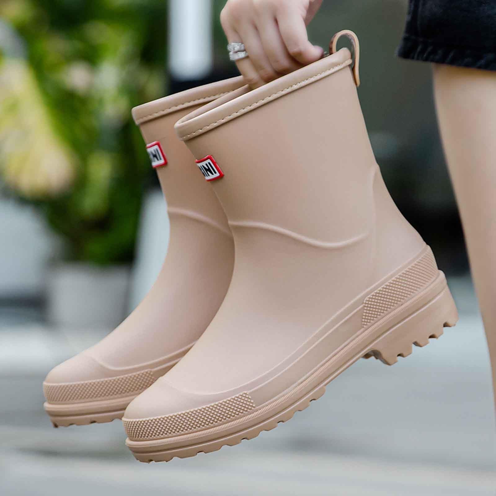 Generisch Elegantes zapatos de lluvia para mujer perfectos para la temporada de lluvias. Puntera cerrada Cómoda suela plana moderna y versátil ideal para combinar con impermeables.