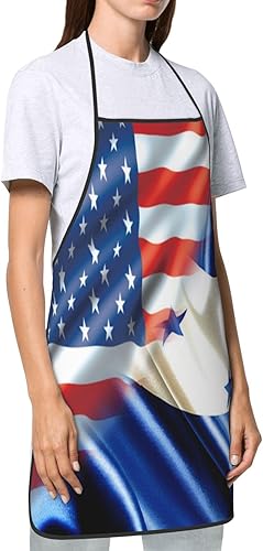 Miniatura 3 de Delantal de bandera corrugada combinada de Honduras estadounidense para hombresmujeres, ajustable, gran volumen, estampado, divertido delantal