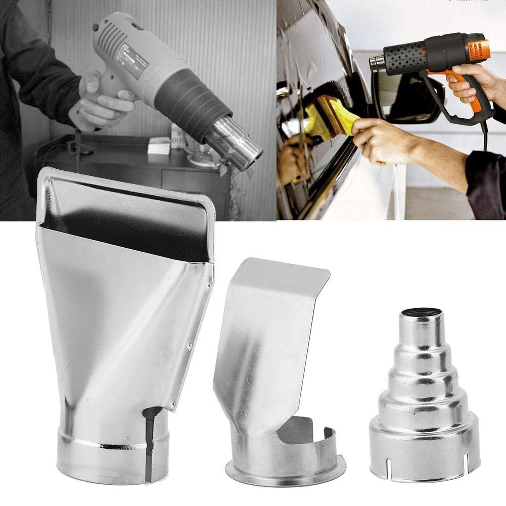 3Pcs Air Gun Nozzle, Necked Long/Flat/Wide Flat Air Welding Nozzle Heat Gun Accessories, for Hot Air Gun Soldering Station Nozzle Repair Tool