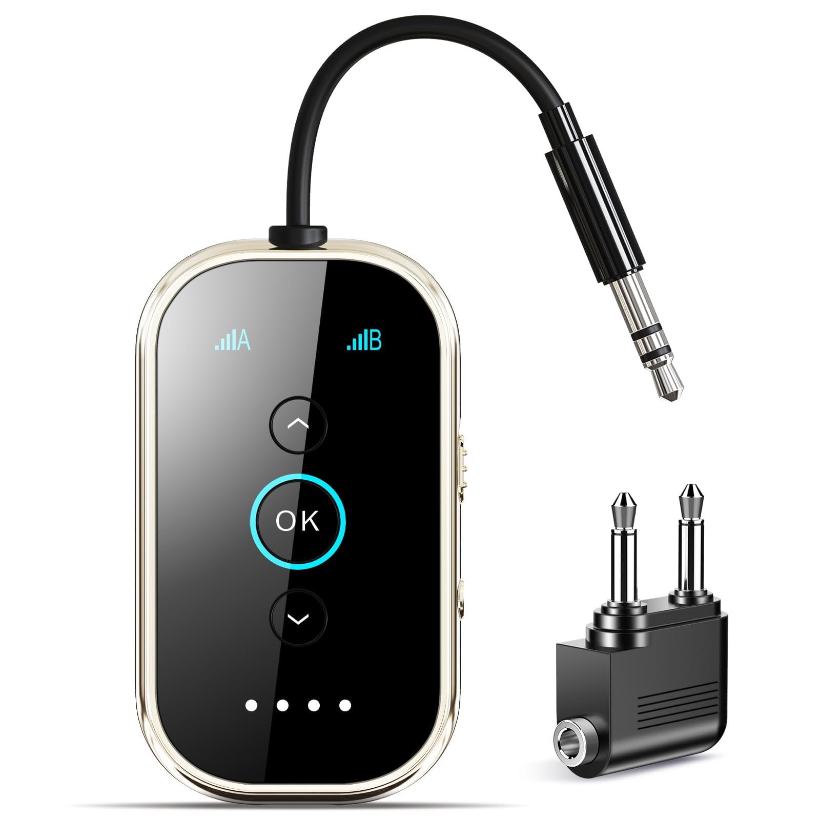 Trasmettitore Ricevitore Bluetooth 5.4, SINZONEu® Adattatore Audio Wireless 2-in-1 con Dual Link, aptX HD per Aereo, TV, Auto, Supporta 2 Cuffie Simultaneamente